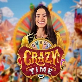 Crazy Time slot logo by Evolution at Paradise Play Casino