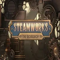Steamworks The Workshop slot logo by Peter & Sons at Paradise Play Casino